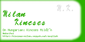 milan kincses business card